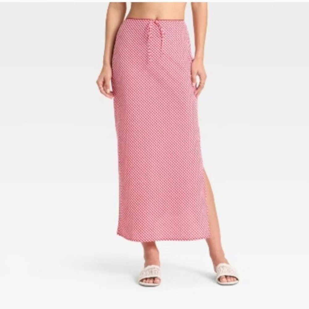 Wild Fable Red Gingham Maxi Skirt
